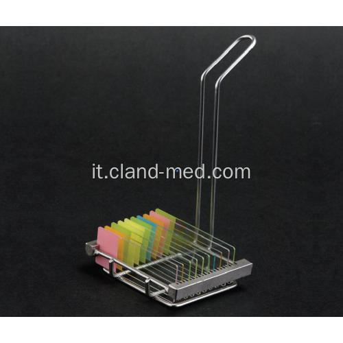 Cremagliere per vetrini per microscopi, in acciaio inox da 20 posti